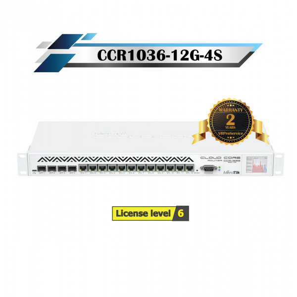 MikroTik รุ่น CCR1036-12G-4S ซีพียู 36 cores x 1.2 GHz แรม 4GB (ใส่เพิ่มได้) พอร์ต LAN แบบ Gigabit ทำงานแยกอิสระ พร้อม SFP 4 Ports รองรับได้ถึง 24ล้าน PPS ที่ 16Gbps 