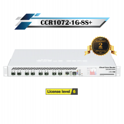 MikroTik รุ่น CCR1072-1G-8S+(Plus) ซีพียู 72 cores x 1 GHz แรม 16GB ช่อง SFP 10G ทุก port พร้อมชุด Power supple แบบ Dual (hotplug) รองรับได้ถึง 120ล้าน PPS ที่ 80Gbps