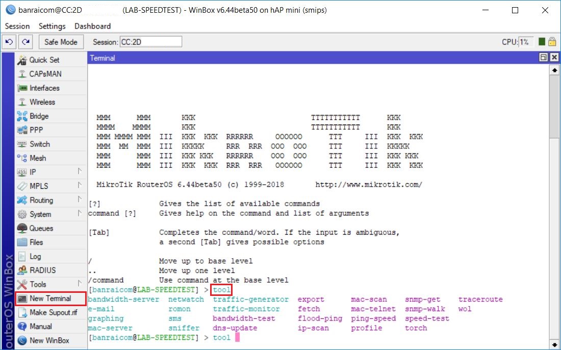 [Trick] เครื่องมือ SpeedTest บน MikroTik 6.44beta50 (Testing)